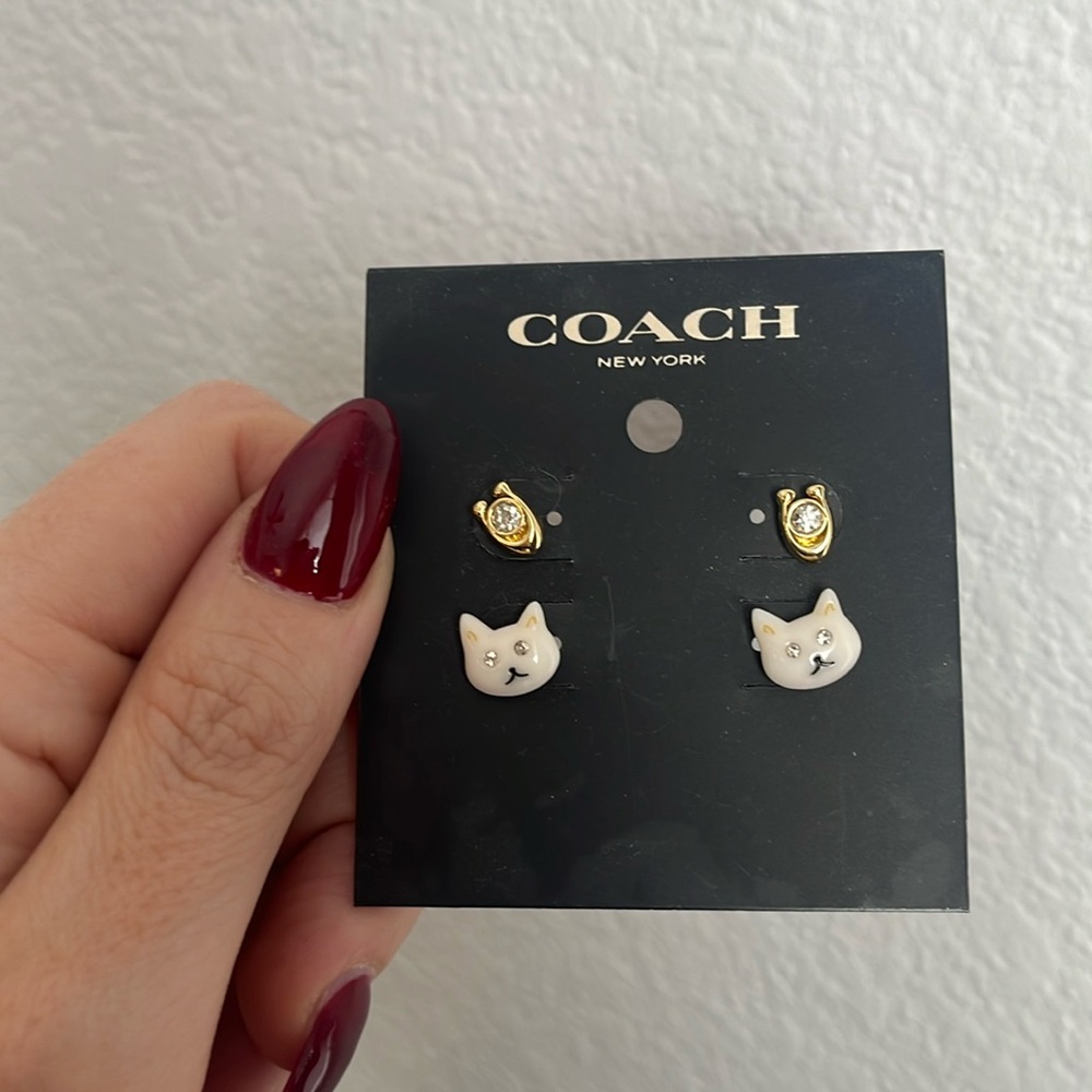 Coach Cat Stud Earrings